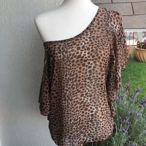 Cheetah print sheer blouse